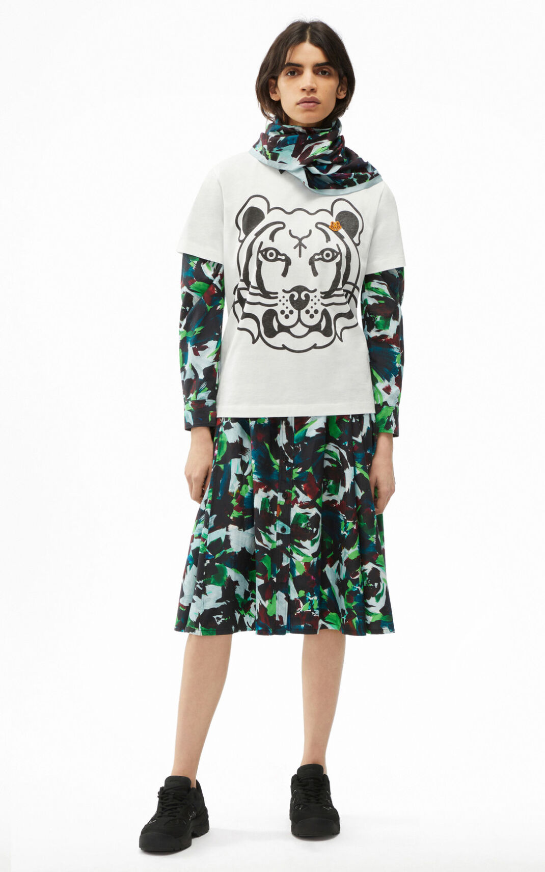 Camisetas Kenzo K Tiger loose fitting Mujer Blancas VNS185963